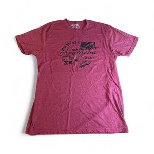 ENRFORCE L The American Dream Red Heather T-Shirt USA Flag Patriotic